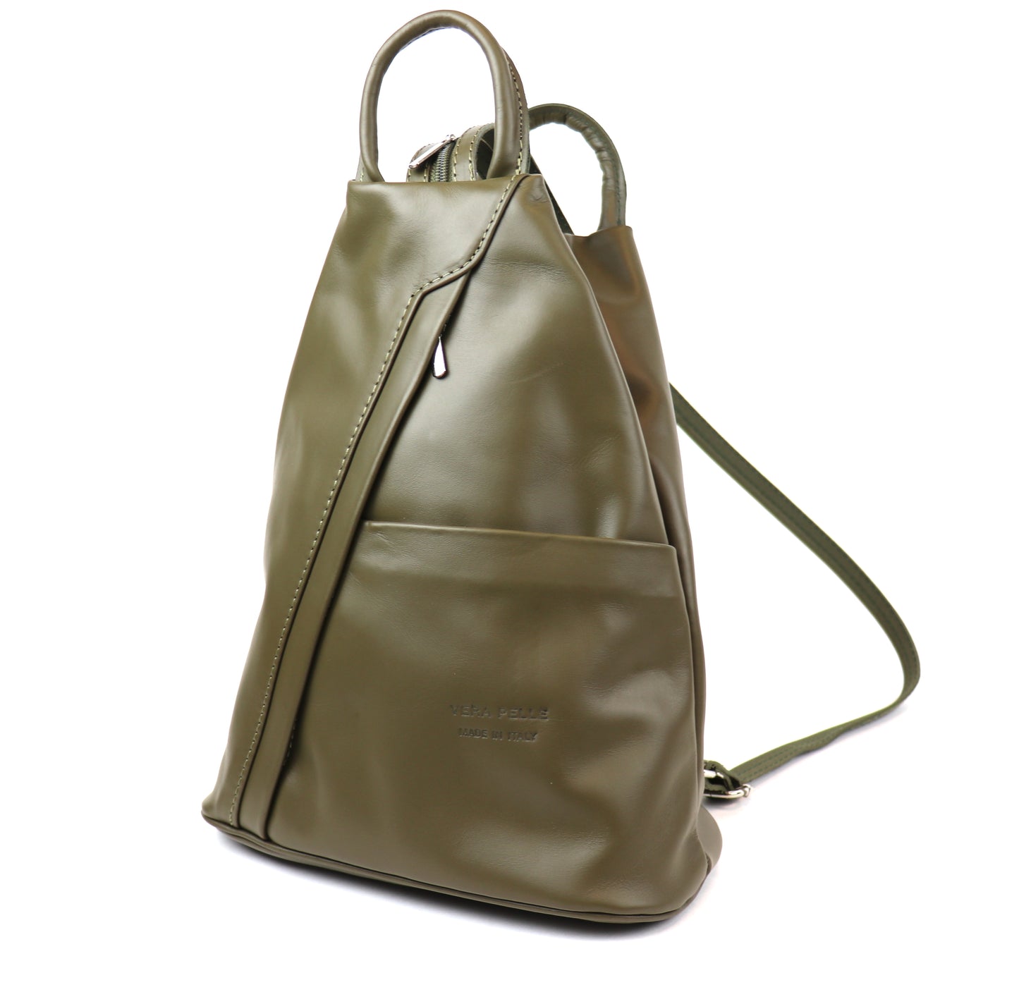 Vera Pelle Handmade Soft Leather Backpack Single Tone - Lussoinpelle Nude Pink Bakcpack