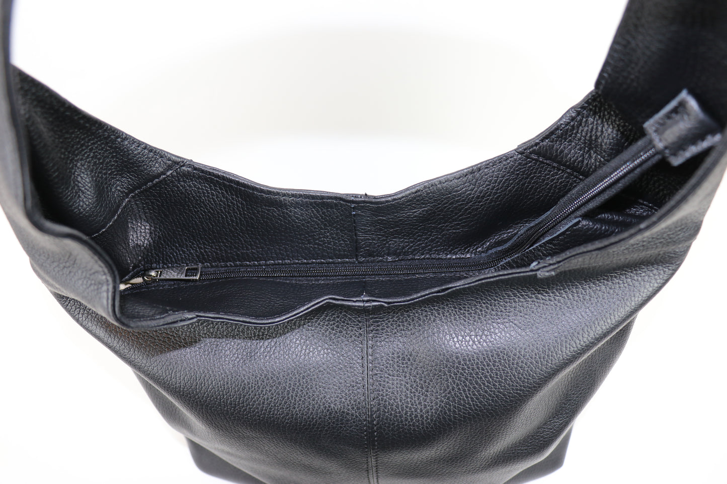 Cali Genuine Leather Hobo Bag Everyday Practical Leather Tote Bag - Lussoinpelle Black Tote bags