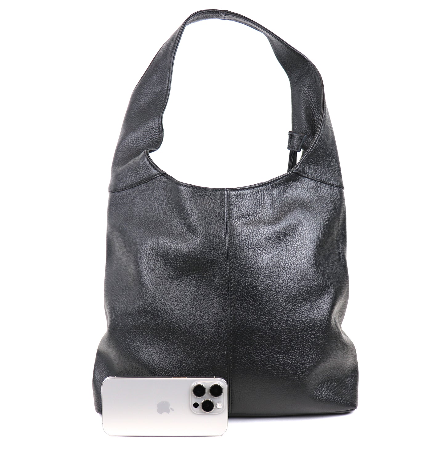 Cali Genuine Leather Hobo Bag Everyday Practical Leather Tote Bag - Lussoinpelle Black Tote bags
