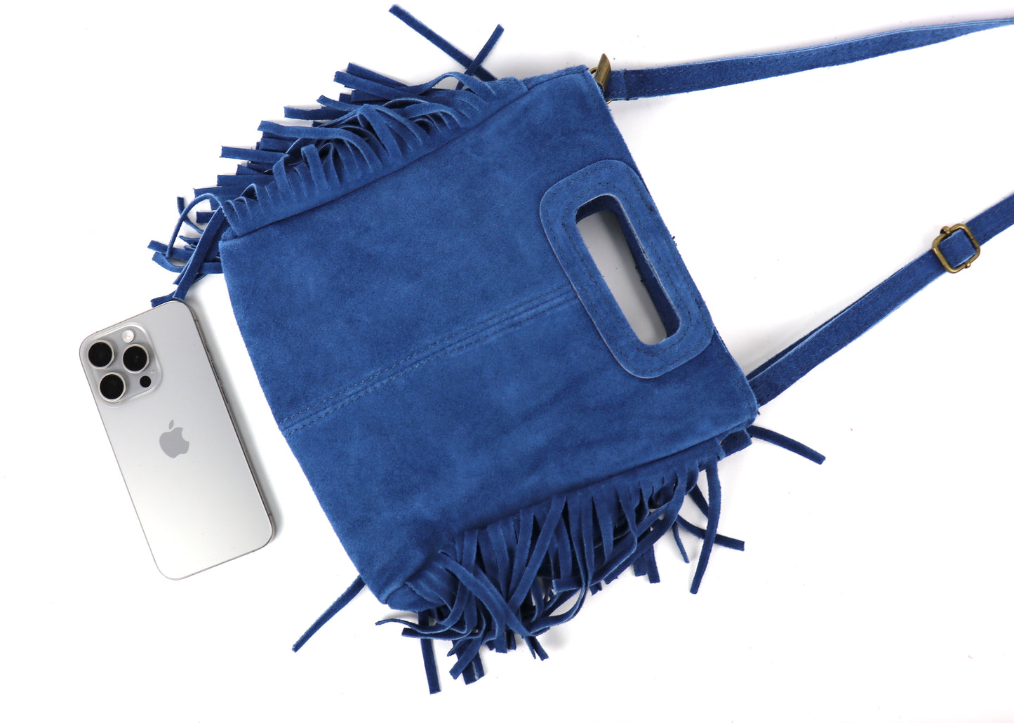 Suede Boho Tassel Crossbody Bag with Adjustable Detachable Straps