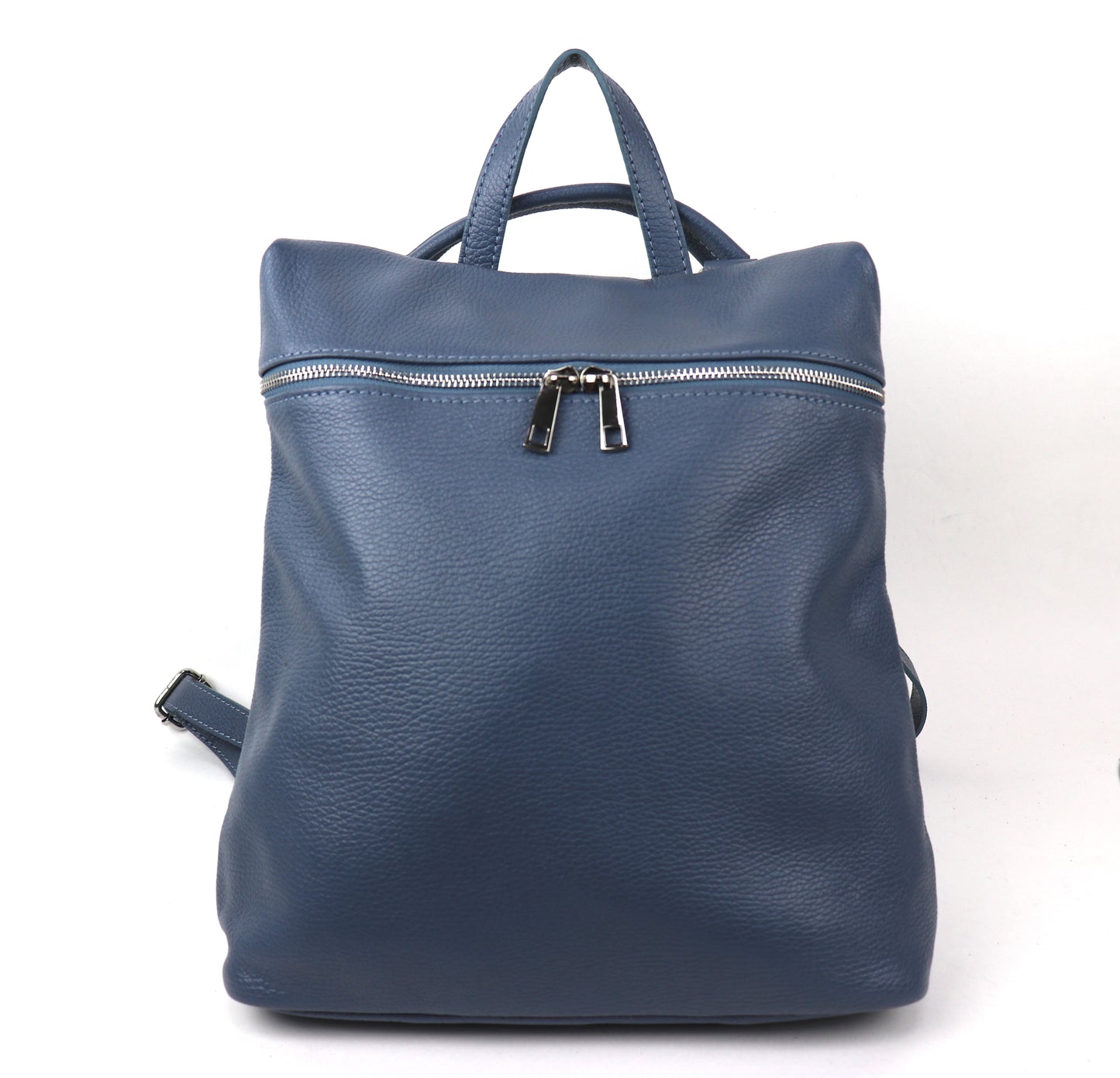 Versatile Italian Pebbled Leather Backpack for Laptop