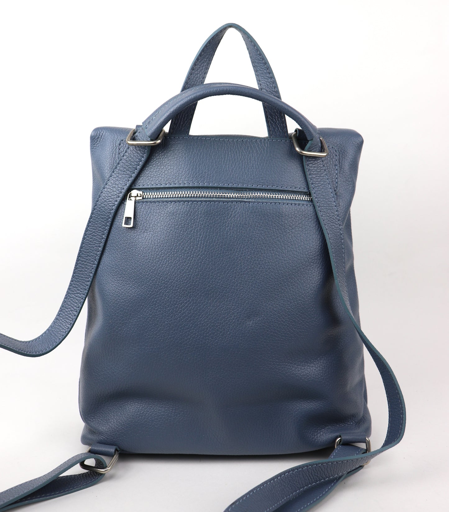 Versatile Italian Pebbled Leather Backpack for Laptop