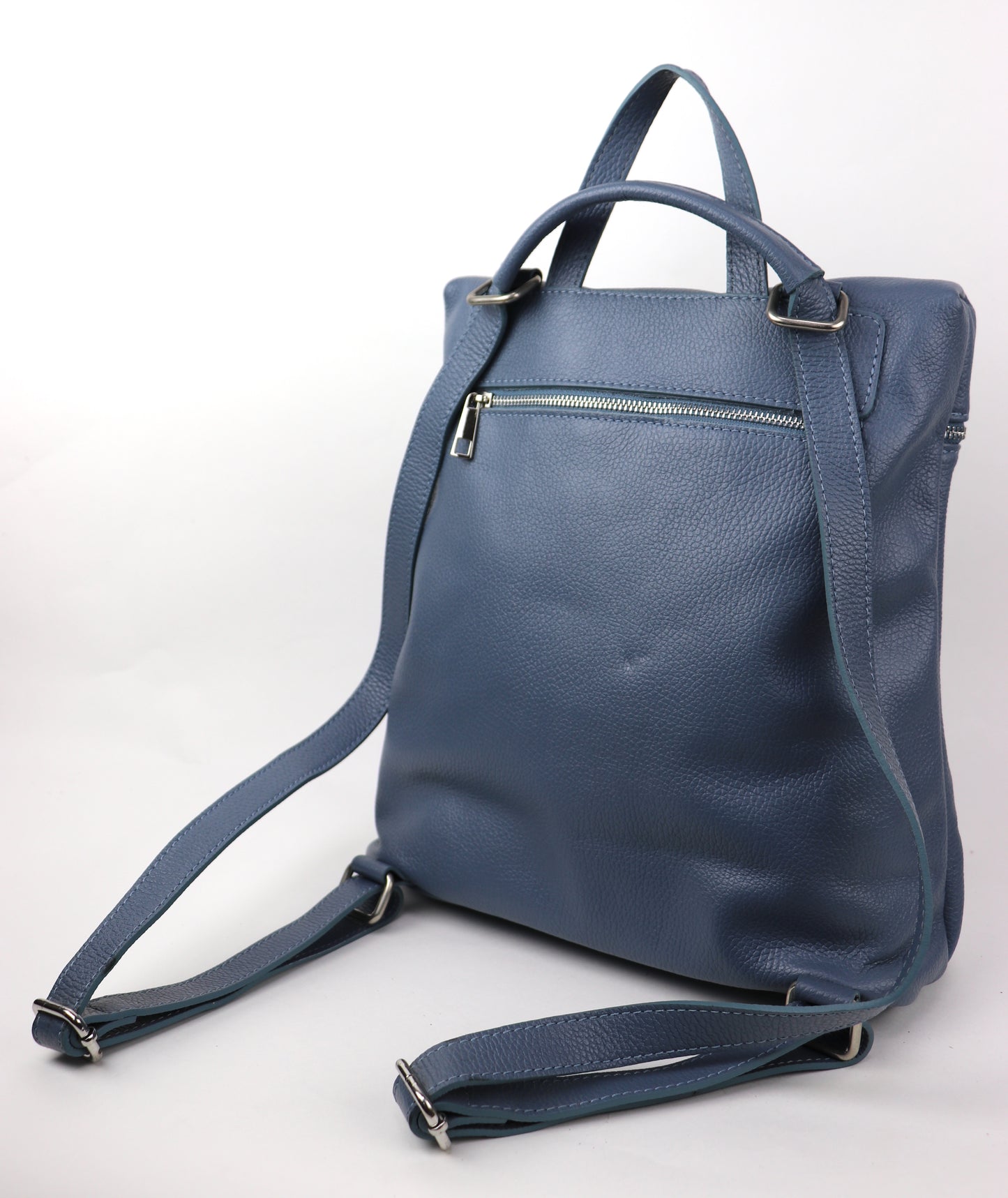 Versatile Italian Pebbled Leather Backpack for Laptop