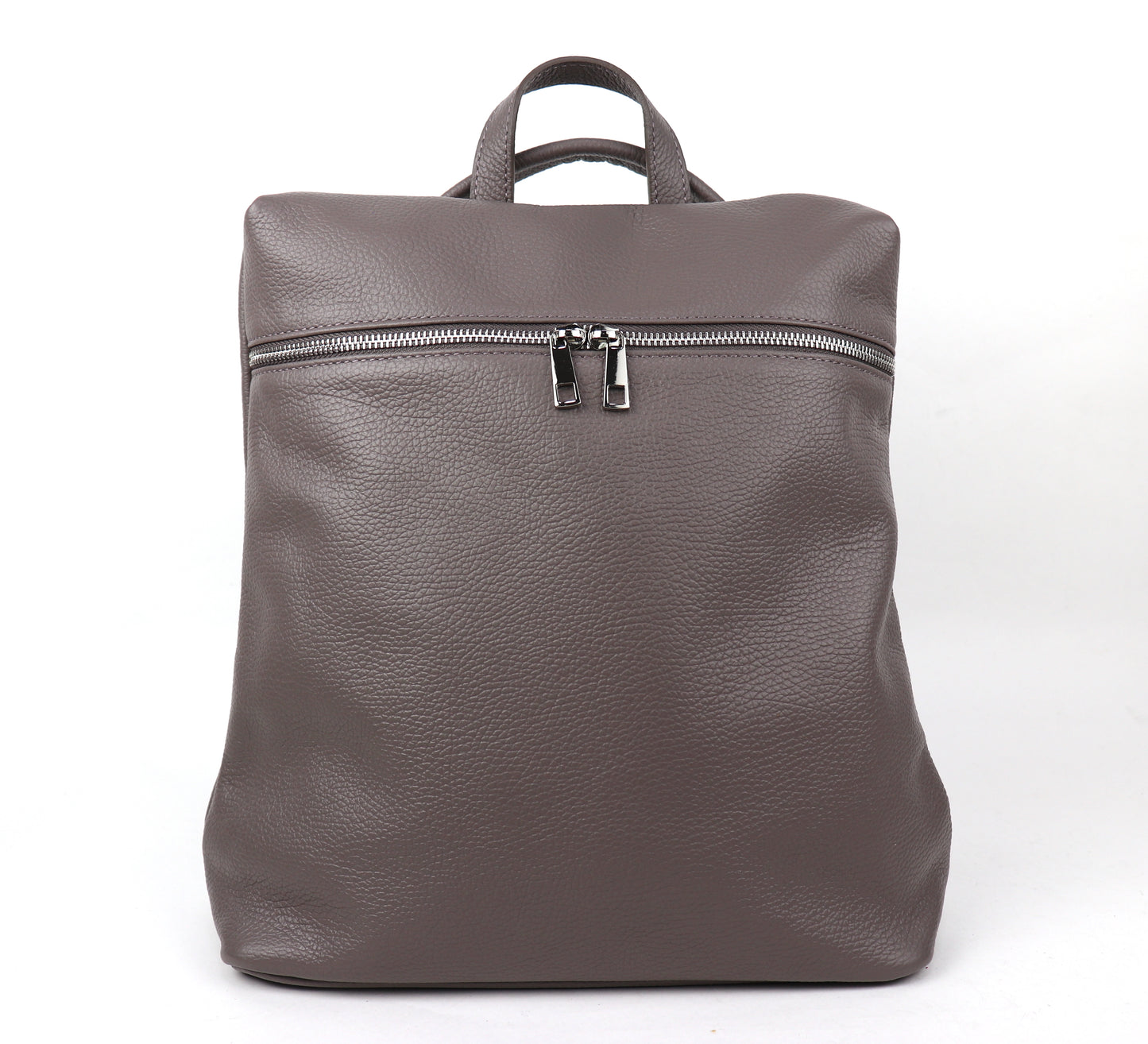 Versatile Italian Pebbled Leather Backpack for Laptop
