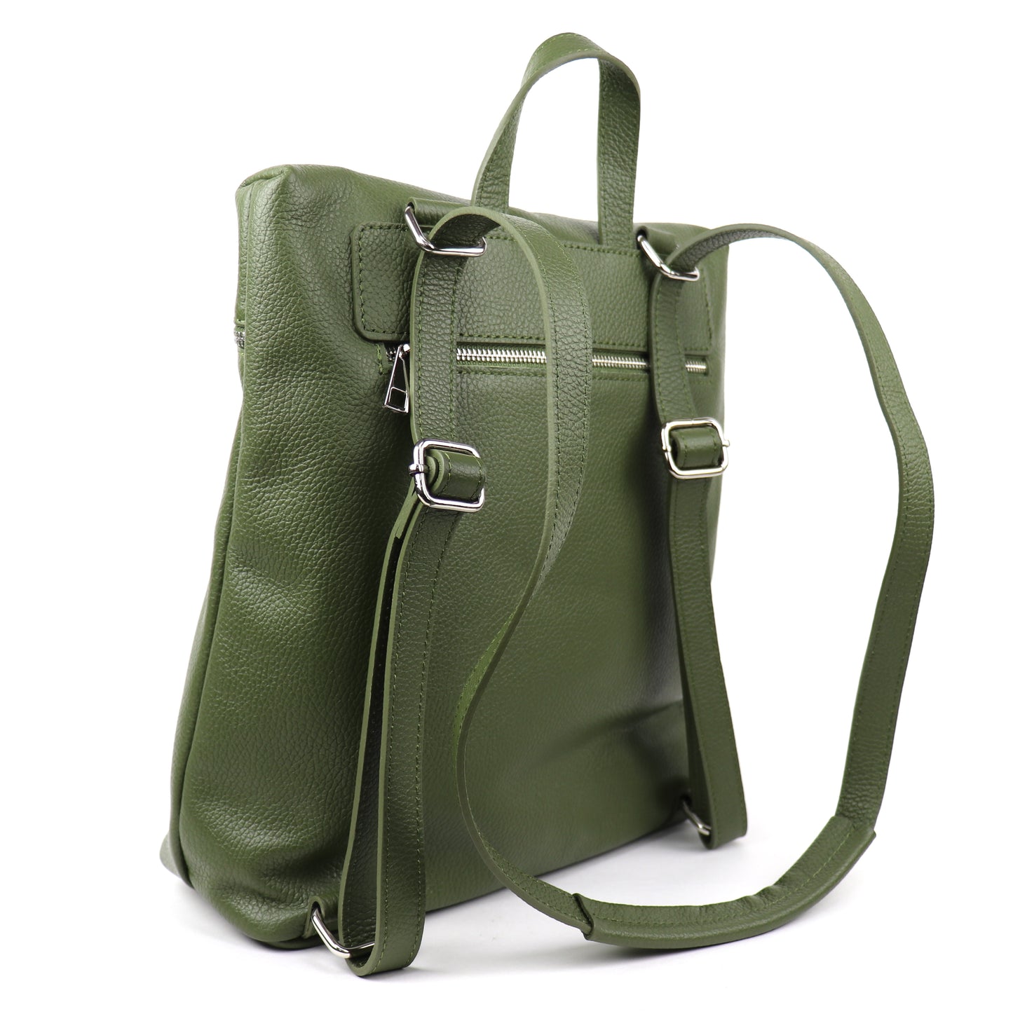 Versatile Italian Pebbled Leather Backpack for Laptop