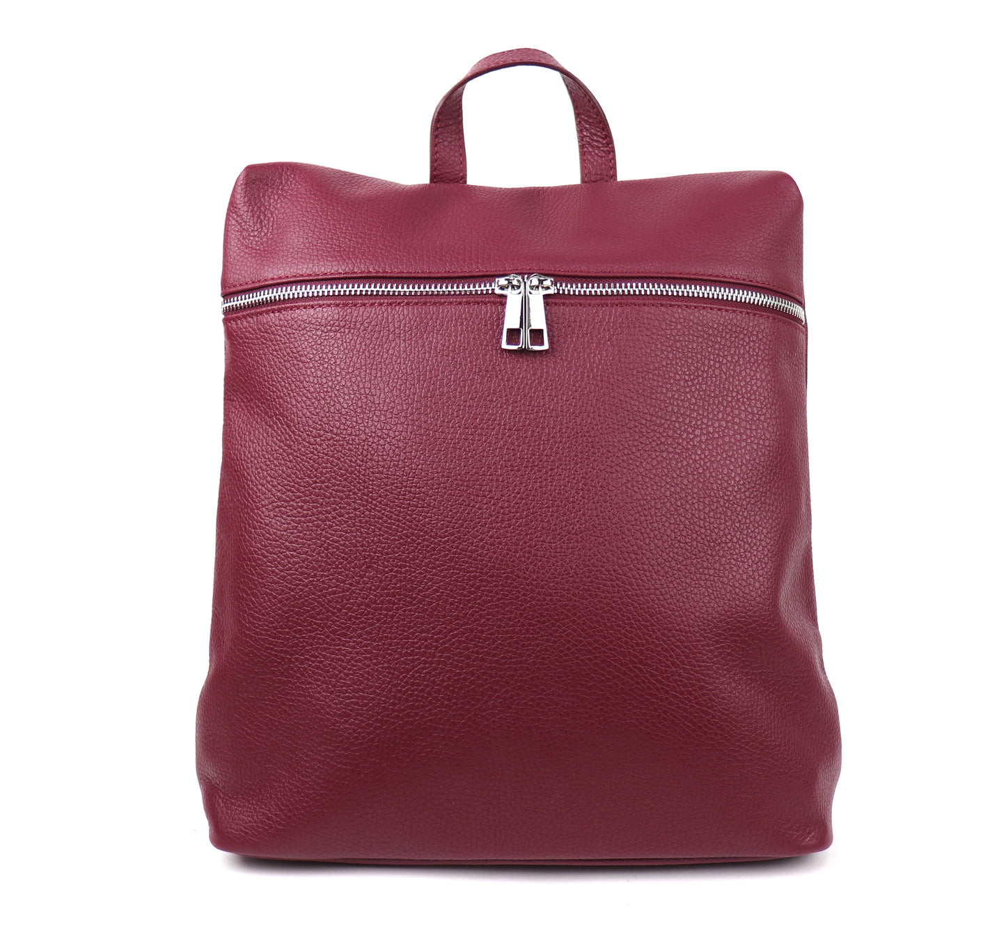 Versatile Italian Pebbled Leather Backpack for Laptop