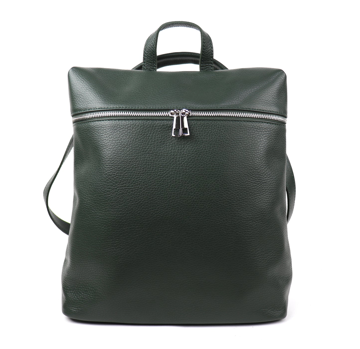 Versatile Italian Pebbled Leather Backpack for Laptop