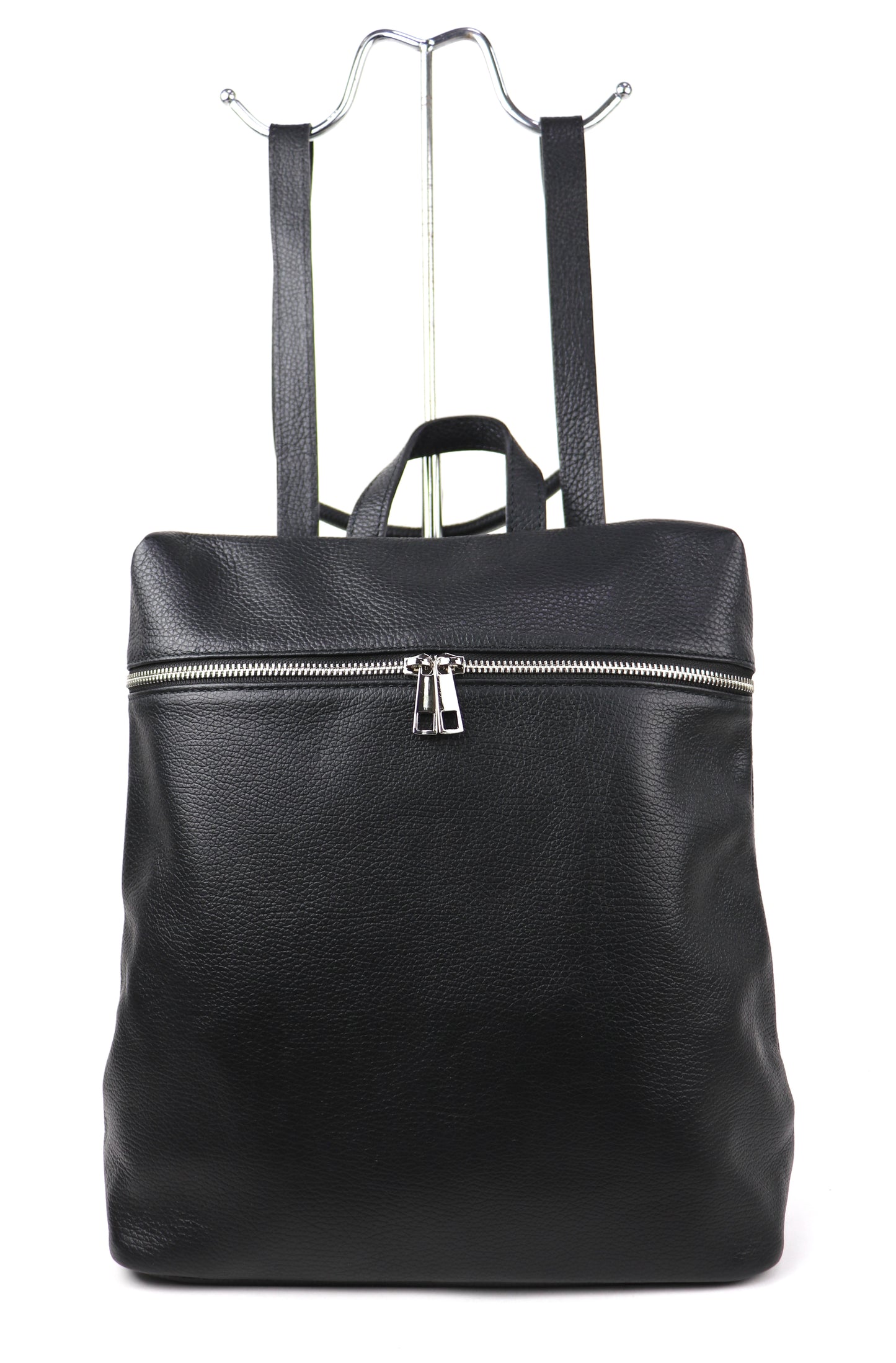 Versatile Italian Pebbled Leather Backpack for Laptop