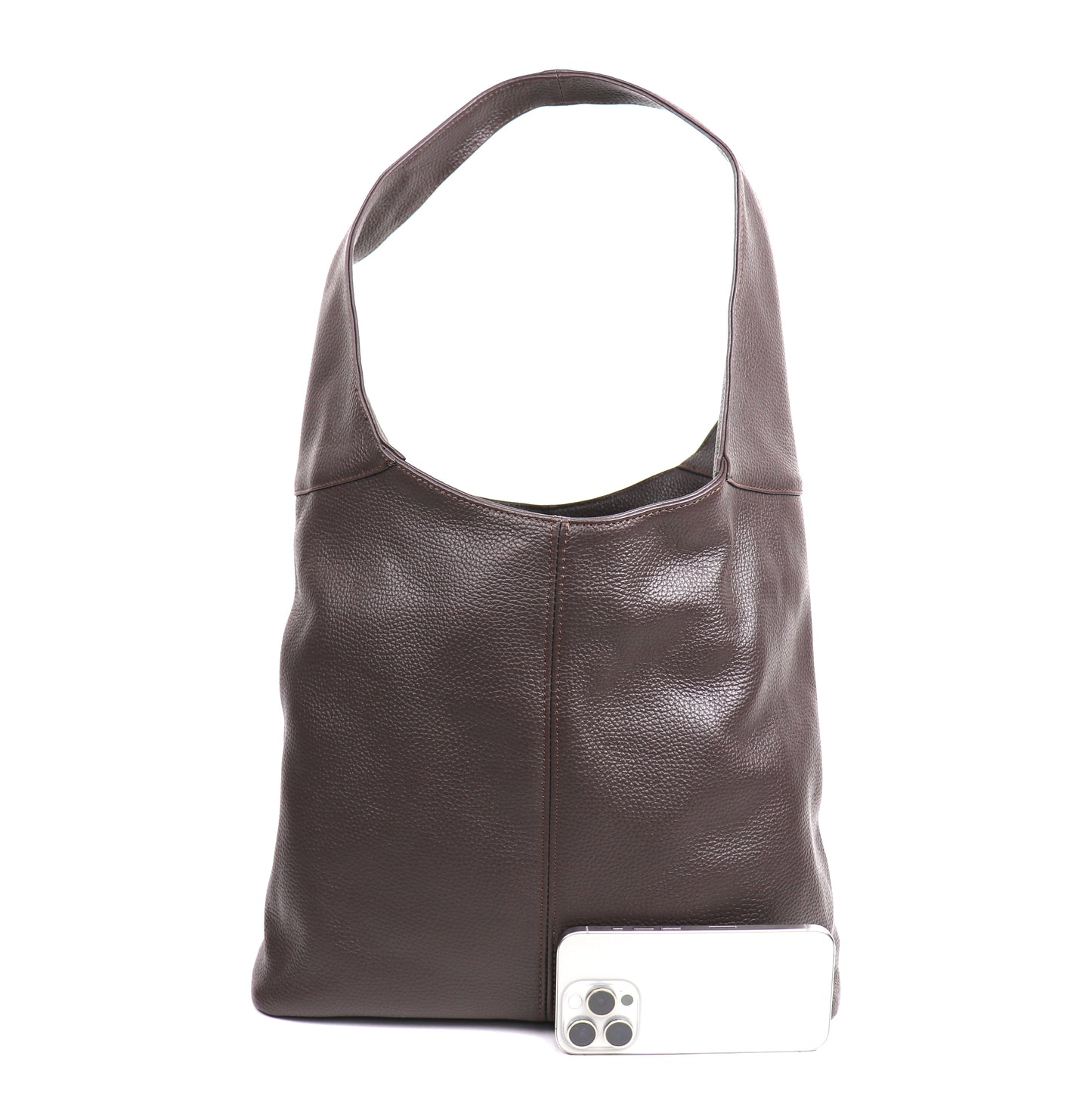 Cali Genuine Leather Hobo Bag Everyday Practical Leather Tote Bag - Lussoinpelle Chocolate Tote bags