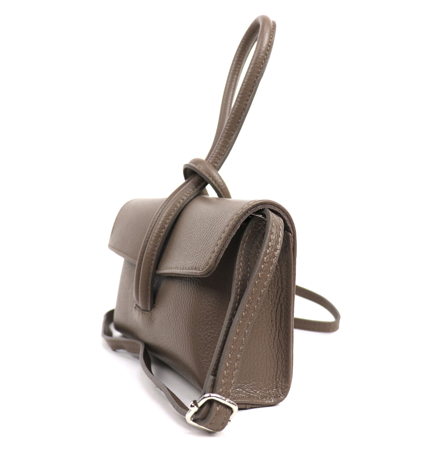 Versatile Leather Bag with Adjustable Detachable Strap - Wrist Bag - Clutch Bag