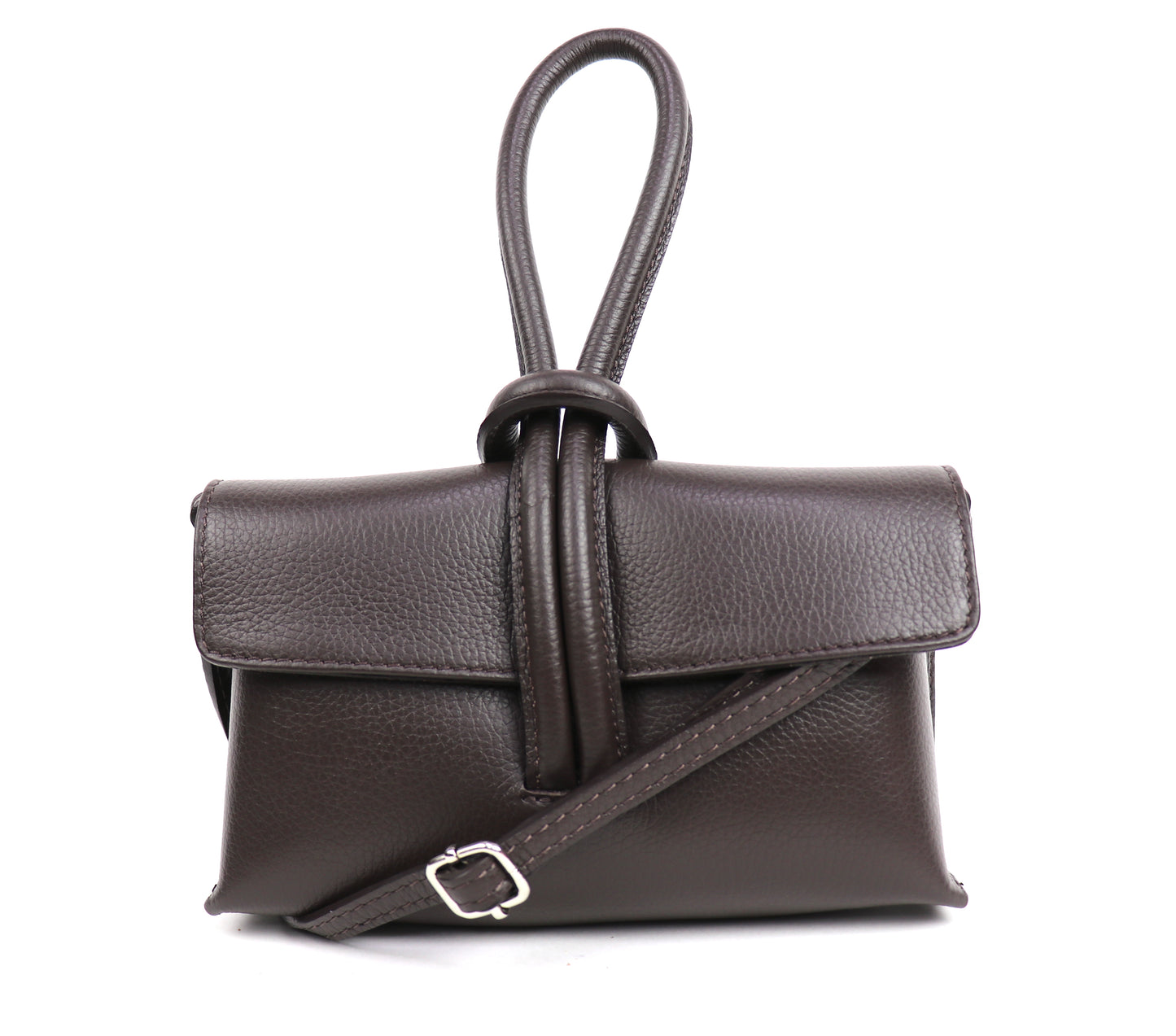 Versatile Leather Bag with Adjustable Detachable Strap - Wrist Bag - Clutch Bag