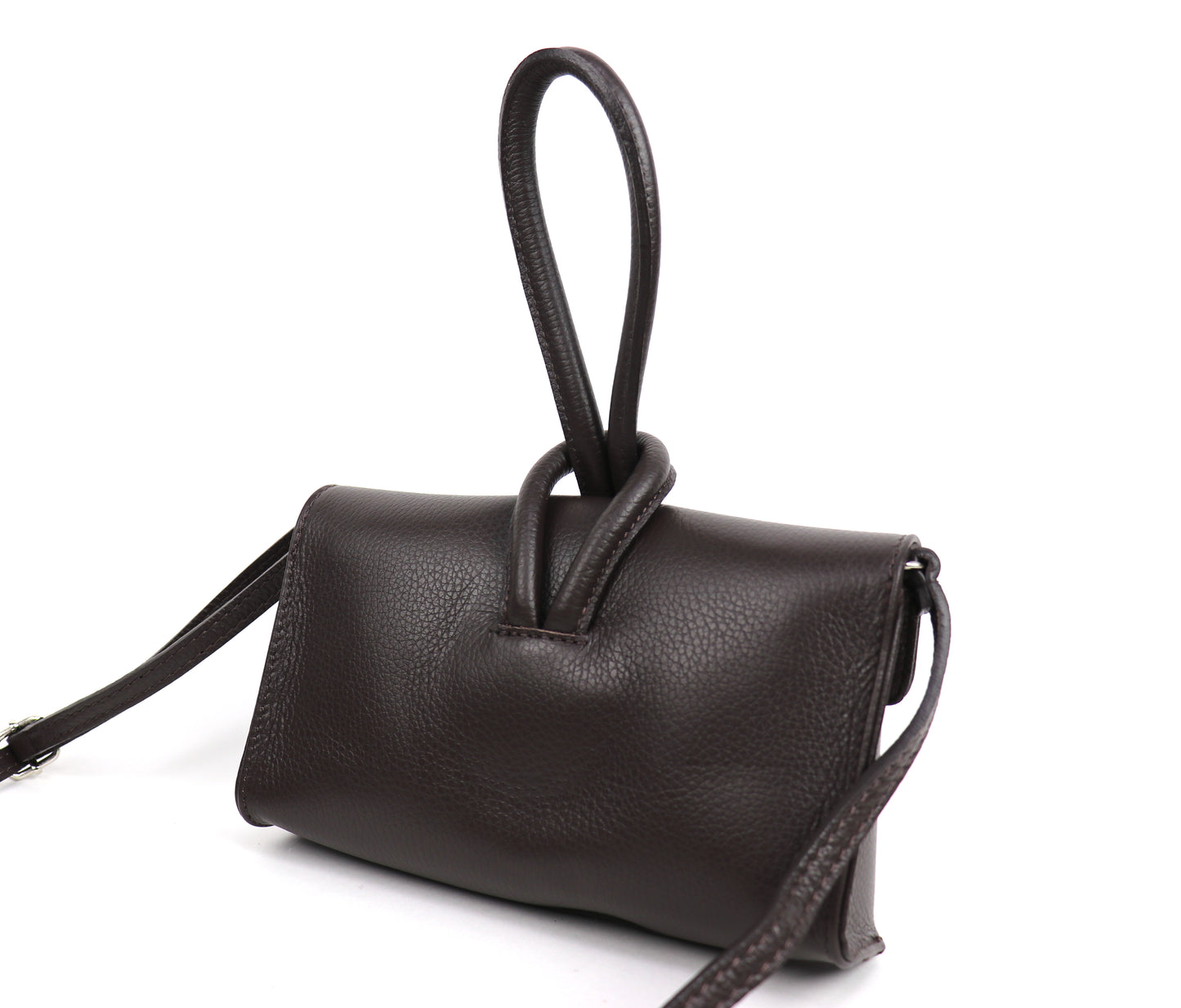 Versatile Leather Bag with Adjustable Detachable Strap - Wrist Bag - Clutch Bag