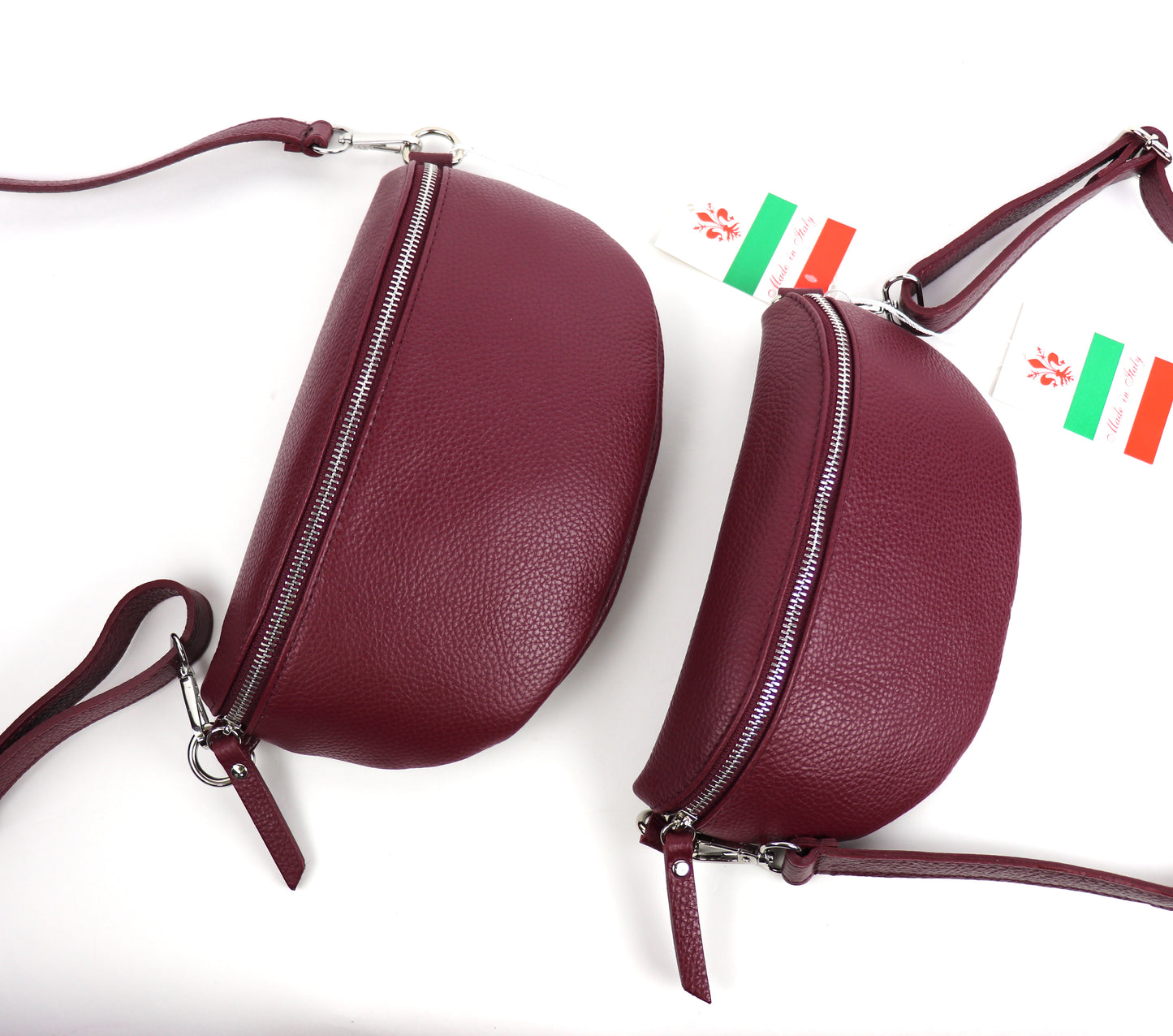 Small Genuine Grain Leather Bumbag