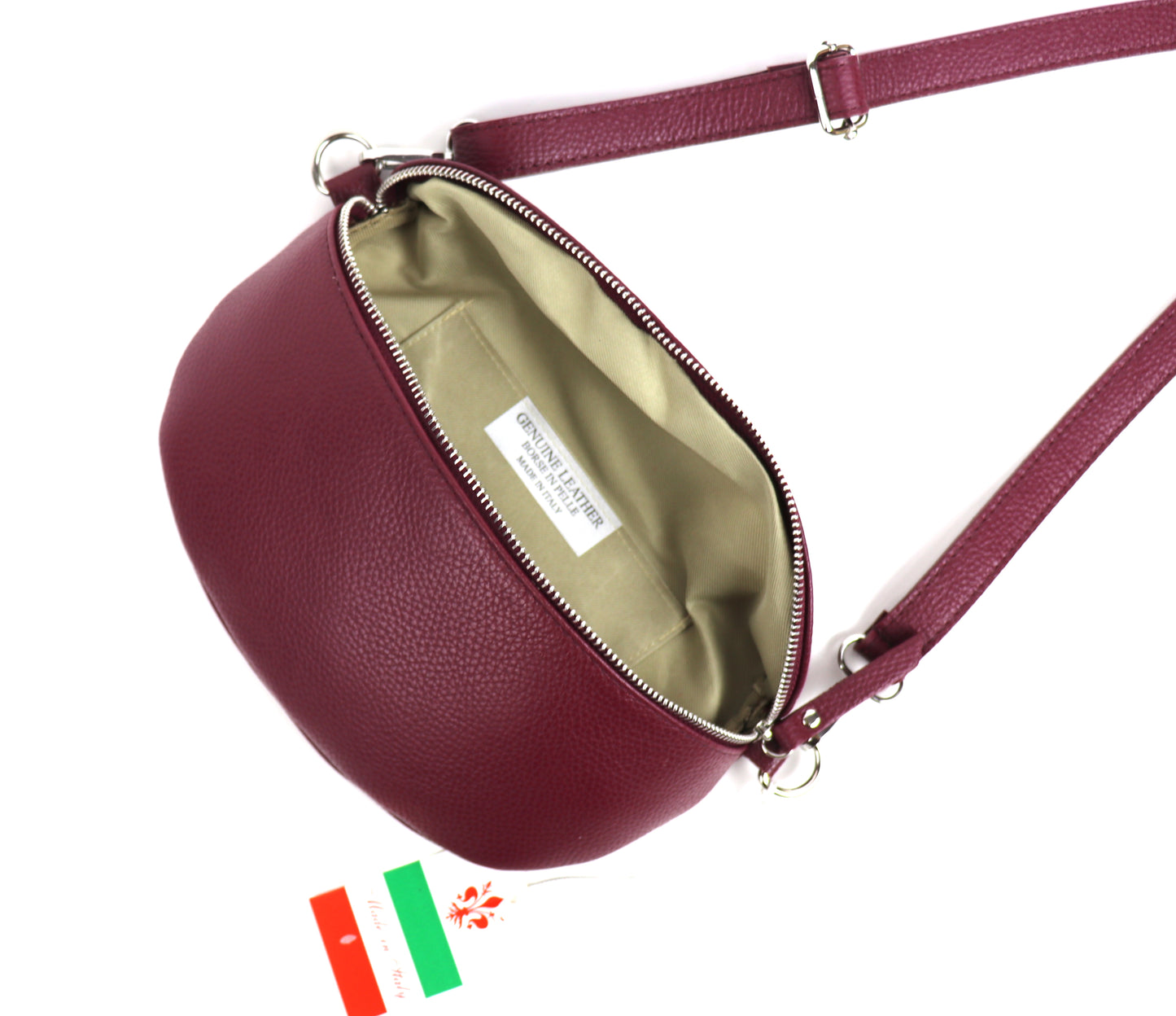 Small Genuine Grain Leather Bumbag