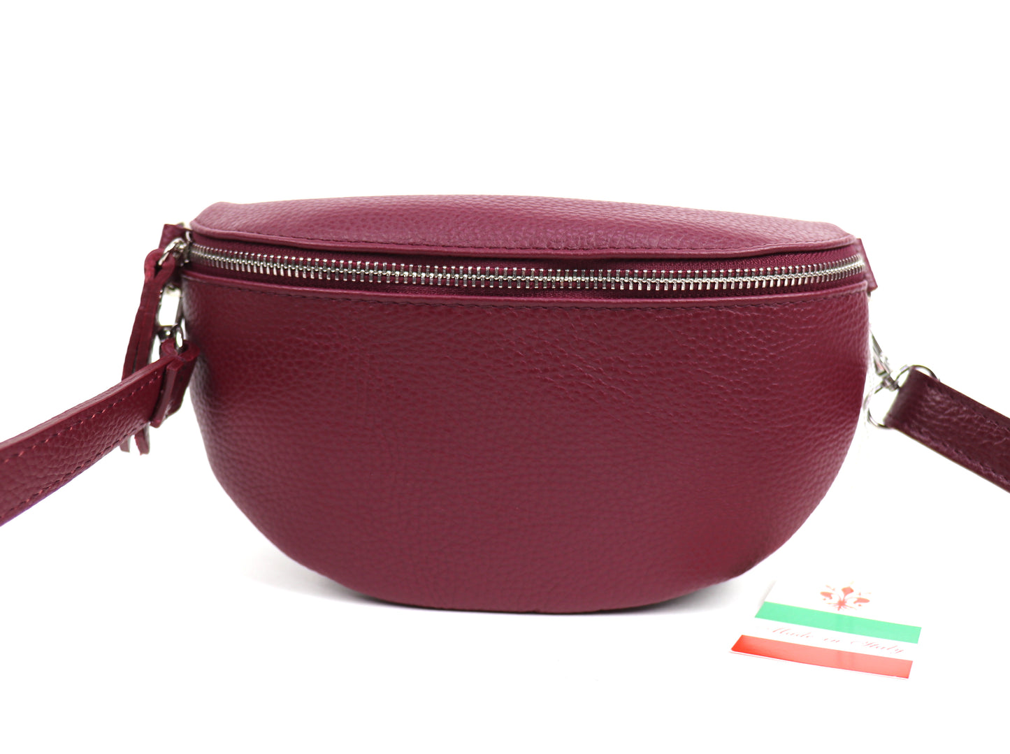 Small Genuine Grain Leather Bumbag