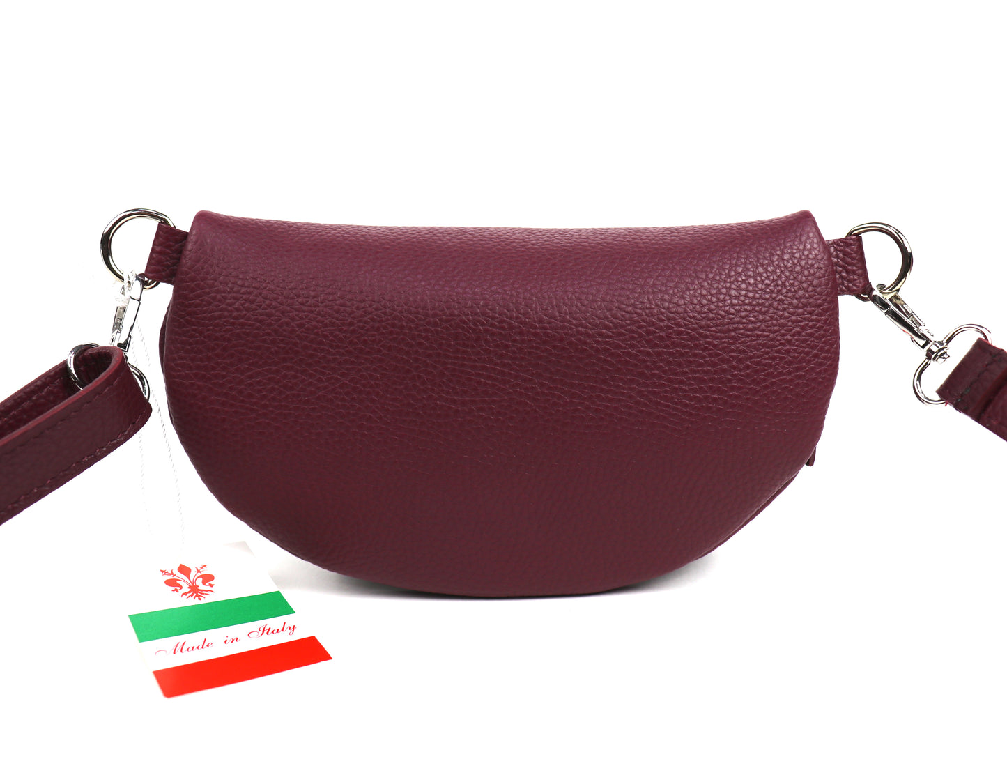 Small Genuine Grain Leather Bumbag