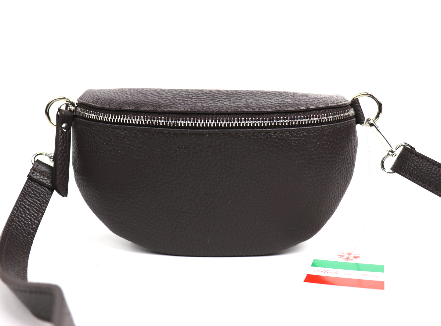 Small Genuine Grain Leather Bumbag