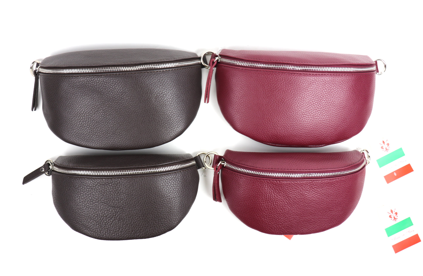 Small Genuine Grain Leather Bumbag
