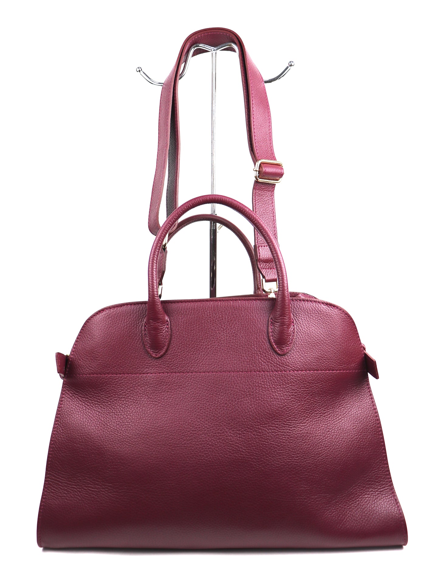 Large Buckled Leather Tote Bag