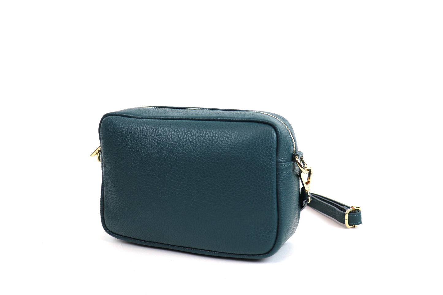 Double Zip Genuine Italian Leather Handbag - Lussoinpelle Black Crossbody bags