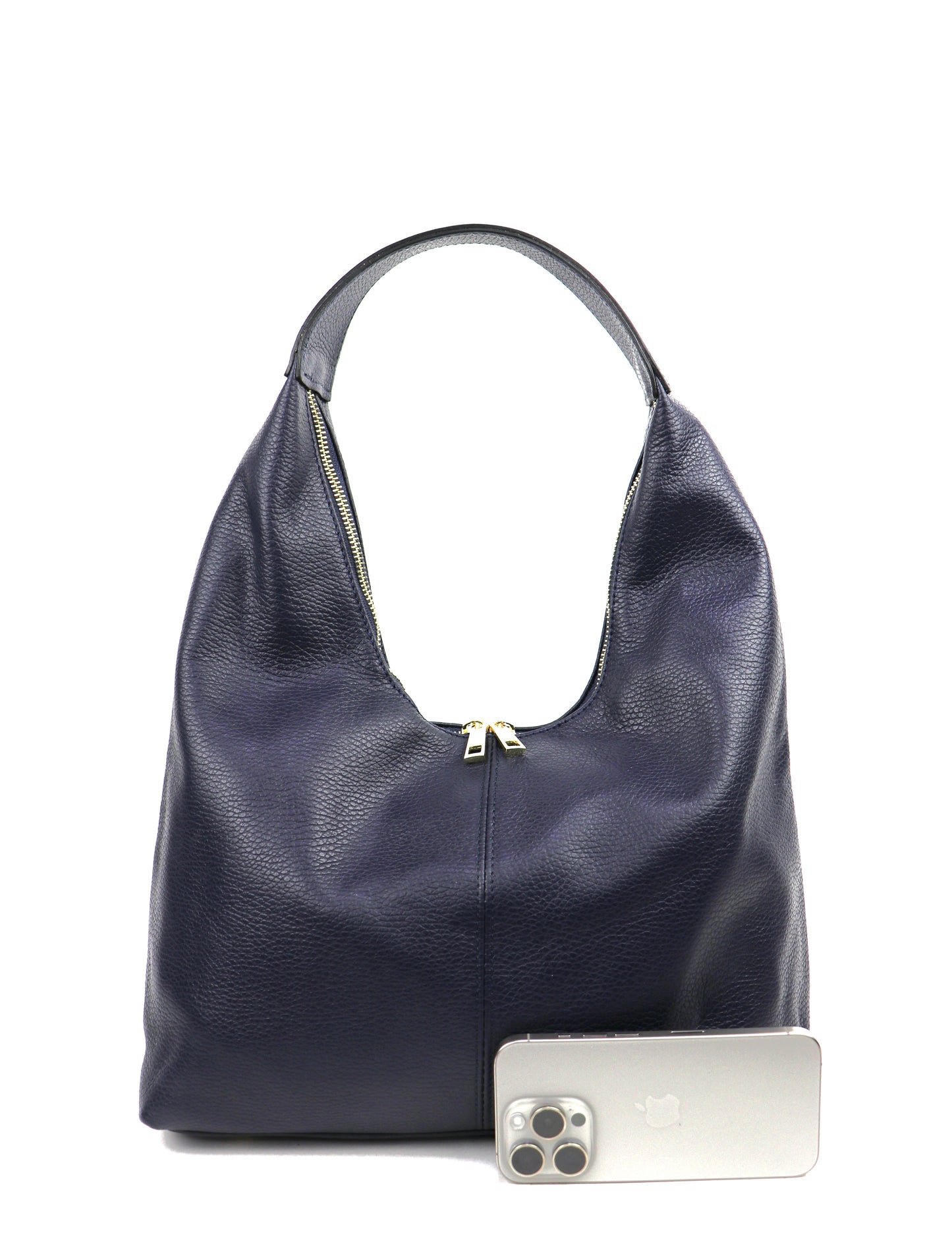 Structured Shoulder Bag NAVY / TAN