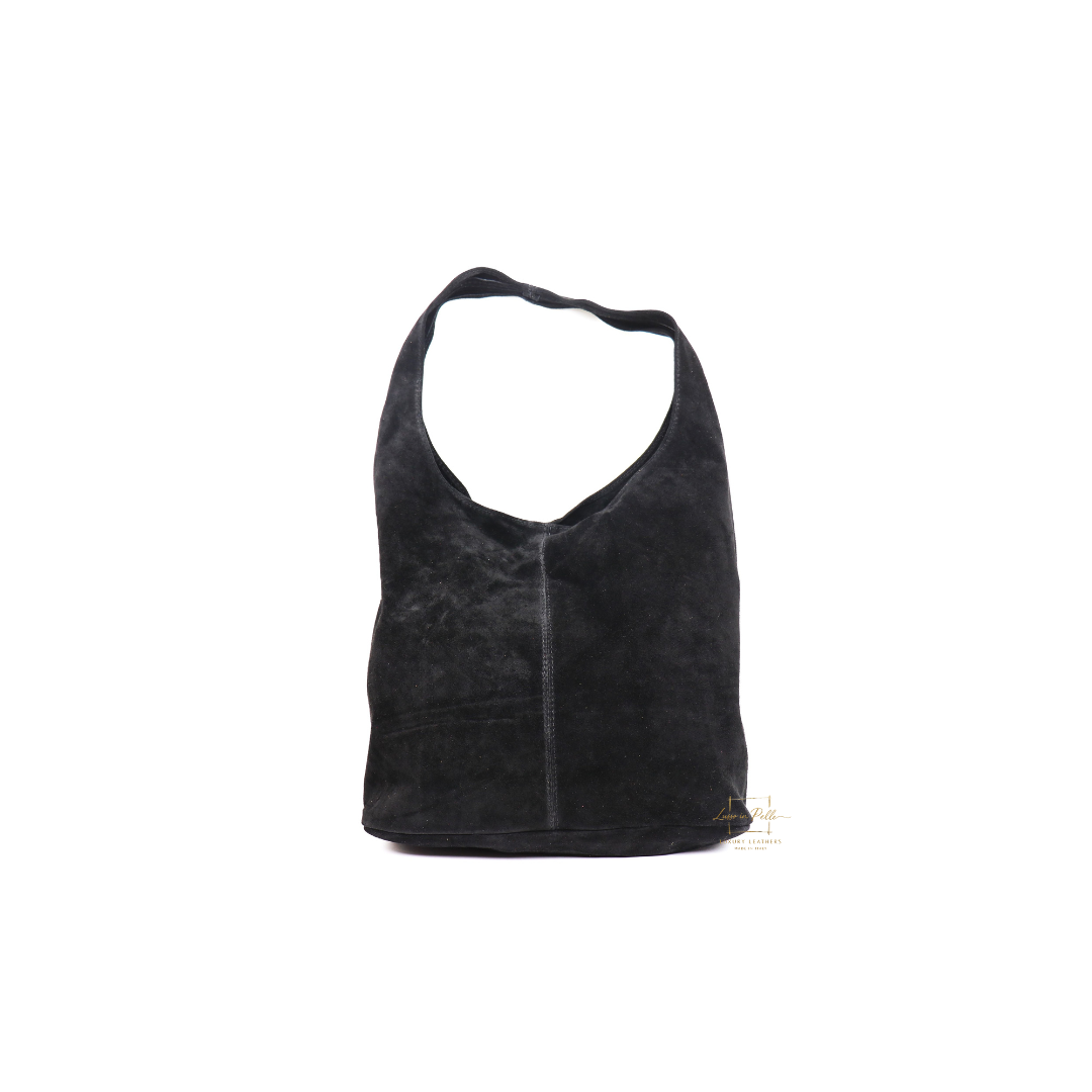 Hobo Slouchy Shoulder Bag - Lussoinpelle black Tote bags