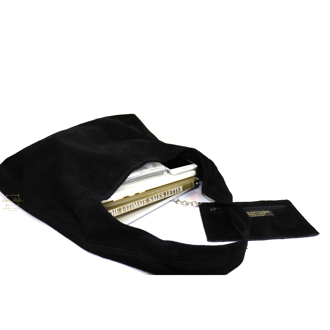 Hobo Slouchy Shoulder Bag - Lussoinpelle black Tote bags