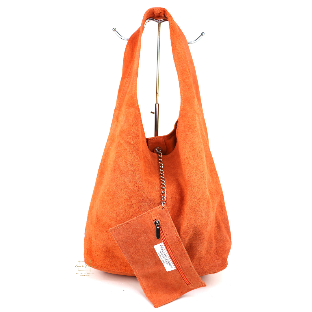 Hobo Slouchy Shoulder Bag - Lussoinpelle burnt orange Tote bags