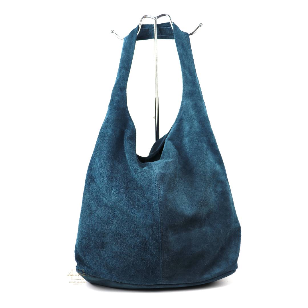 Hobo Slouchy Shoulder Bag - Lussoinpelle dark teal Tote bags