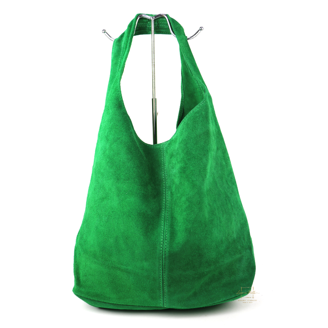 Hobo Slouchy Shoulder Bag - Lussoinpelle emerald green Tote bags