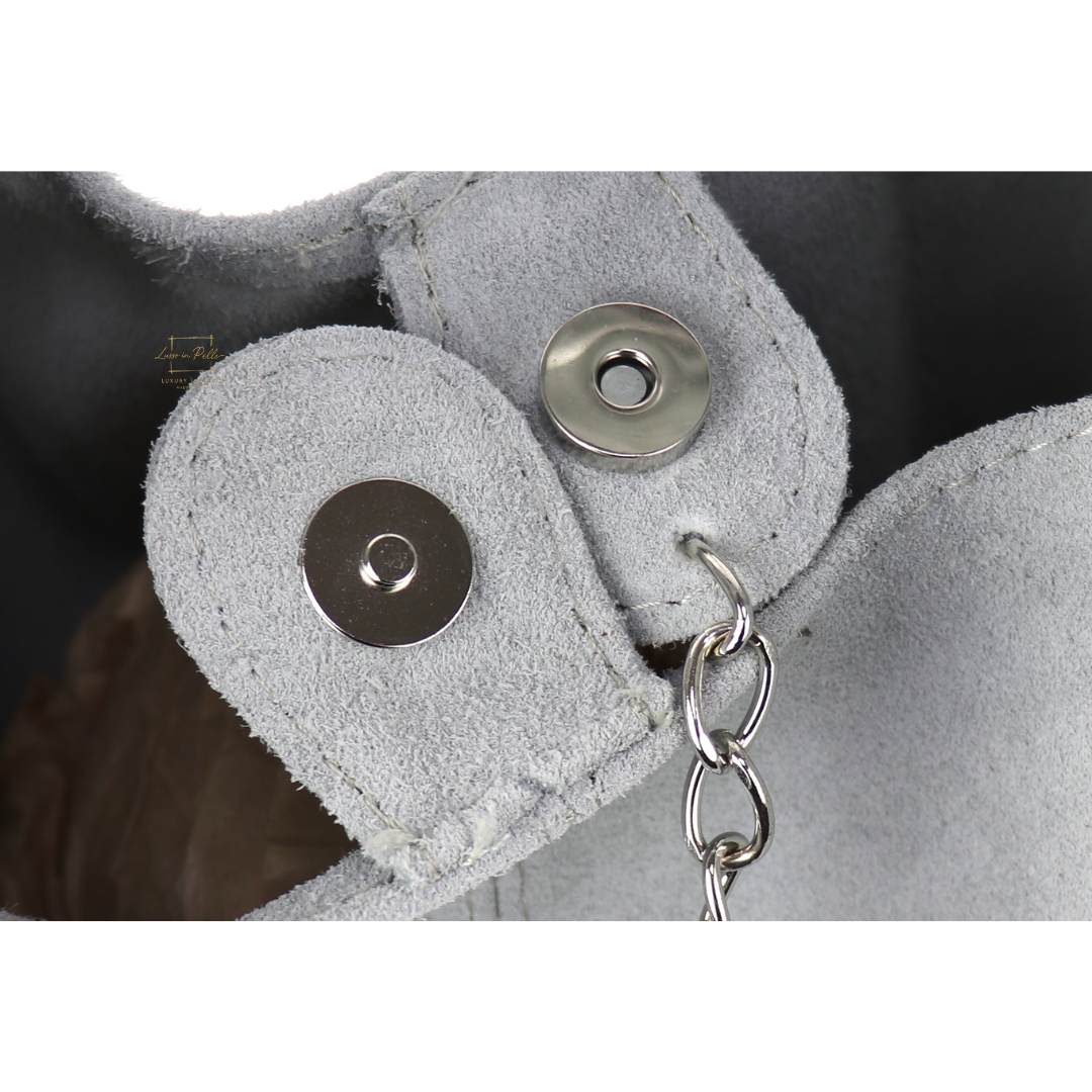 Hobo Slouchy Shoulder Bag - Lussoinpelle light gray Tote bags