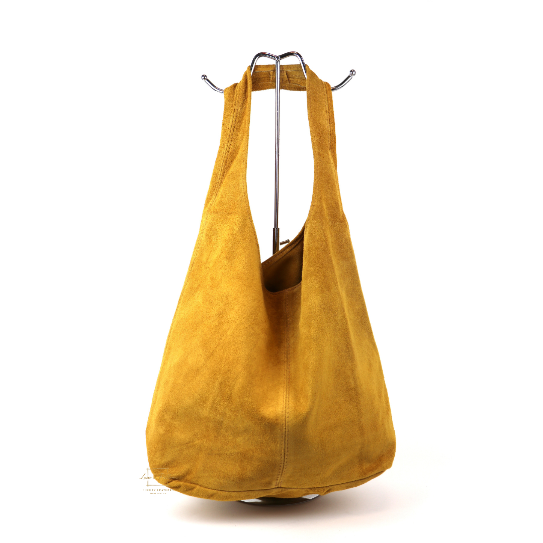 Hobo Slouchy Shoulder Bag - Lussoinpelle mustard Tote bags