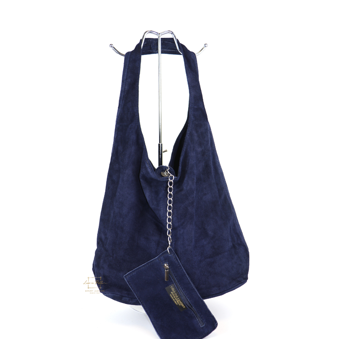 Hobo Slouchy Shoulder Bag - Lussoinpelle navy Tote bags