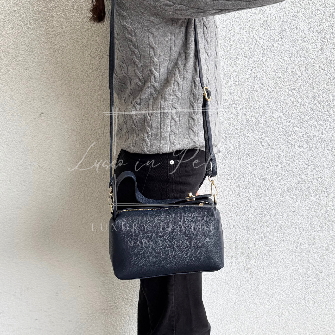 Top Handle Crossbody Leather Bad with Adjustable Detachable Straps