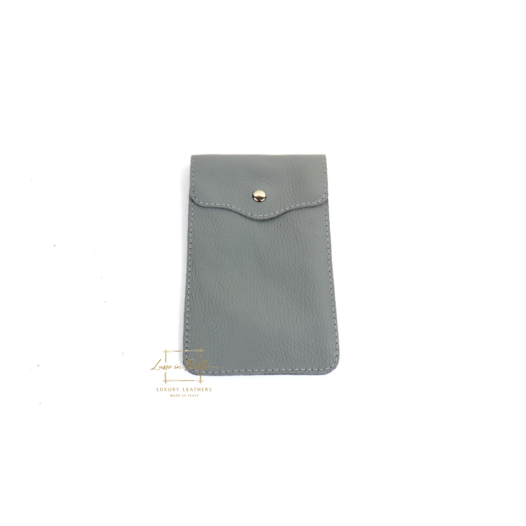 Crossbody Bag, Phone Bag, Italian Leather, light gray