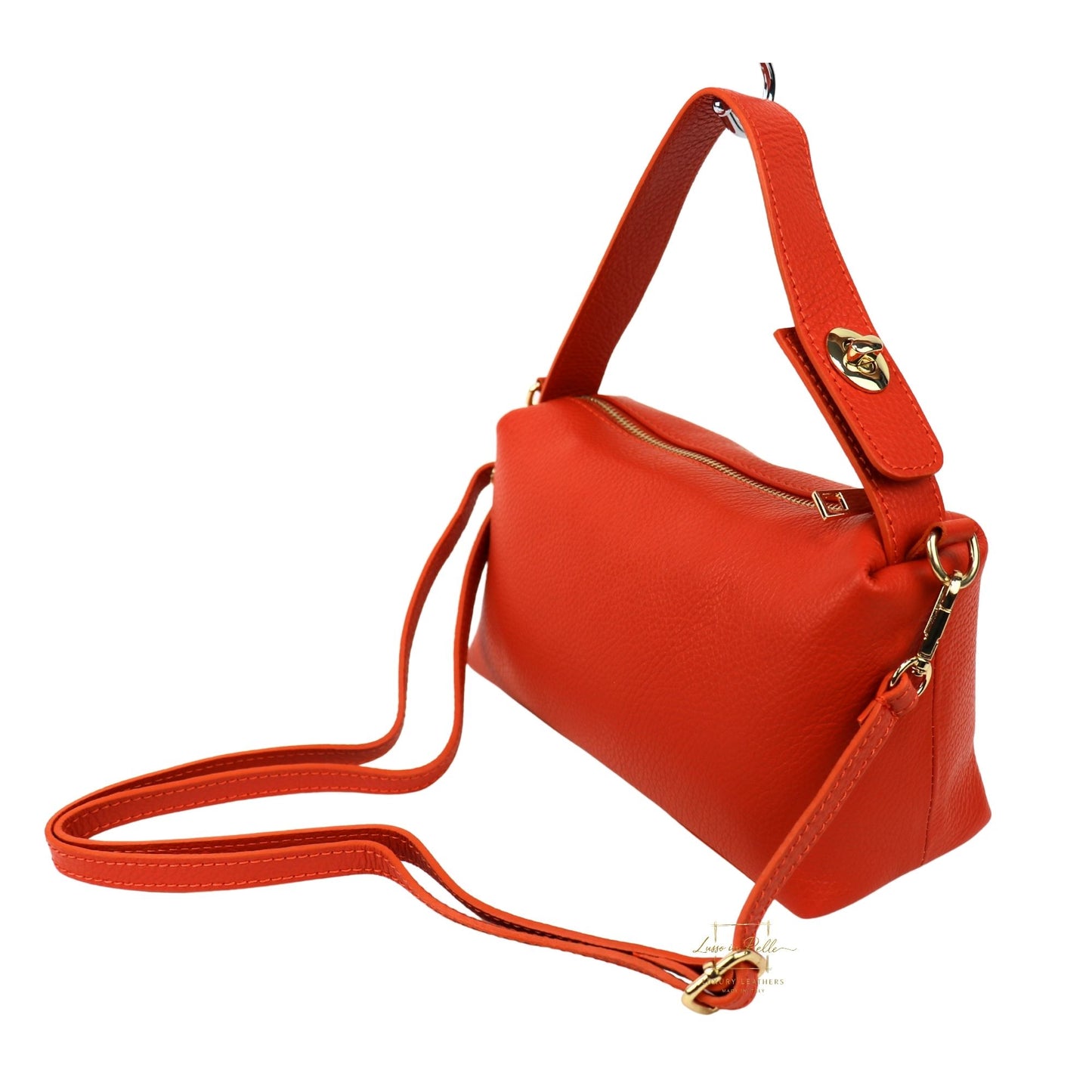 Top Handle Crossbody Leather Bad with Adjustable Detachable Straps