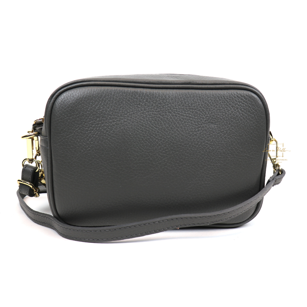Sierra Genuine Italian Pebbled Leather Box Handbag
