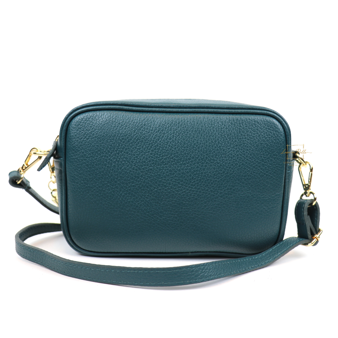 Sierra Genuine Italian Pebbled Leather Box Handbag
