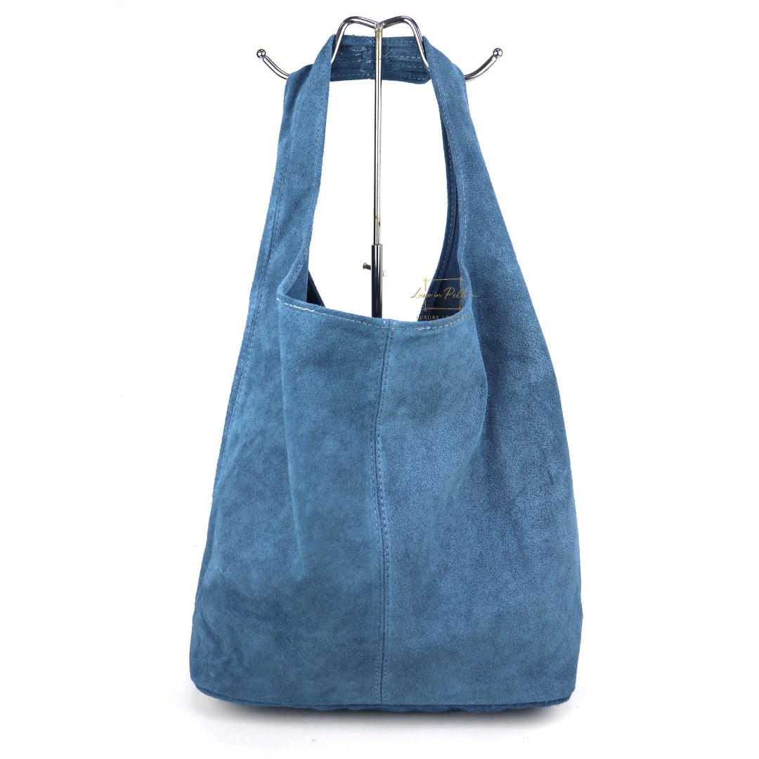 Cali Genuine Suede Hobo Slouchy Shoulder Bag