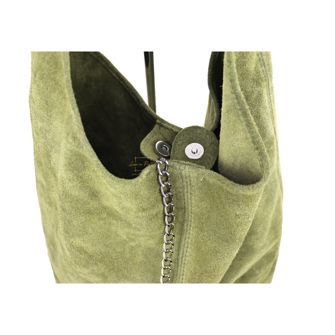 Cali Genuine Suede Hobo Slouchy Shoulder Bag