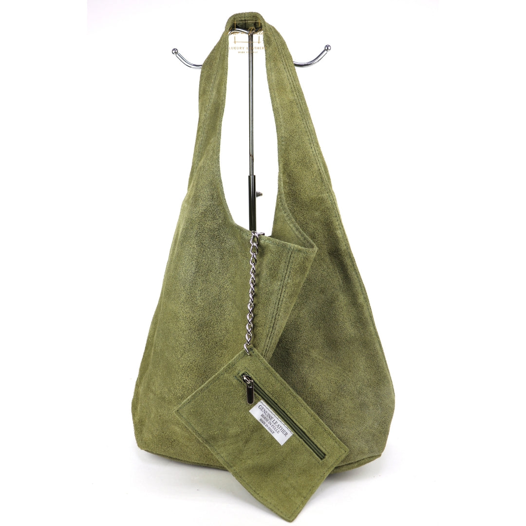 Cali Genuine Suede Hobo Slouchy Shoulder Bag