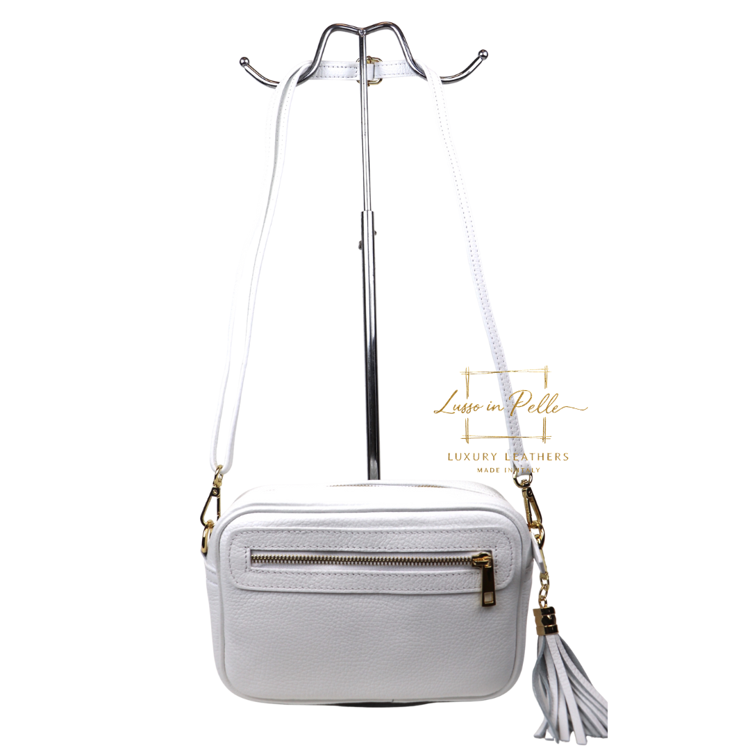 Bella Genuine Italian Pebbled Leather Box Bag