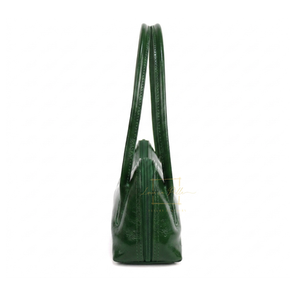 Buffered Leather Elongated Structured Florence Shoulder Bag