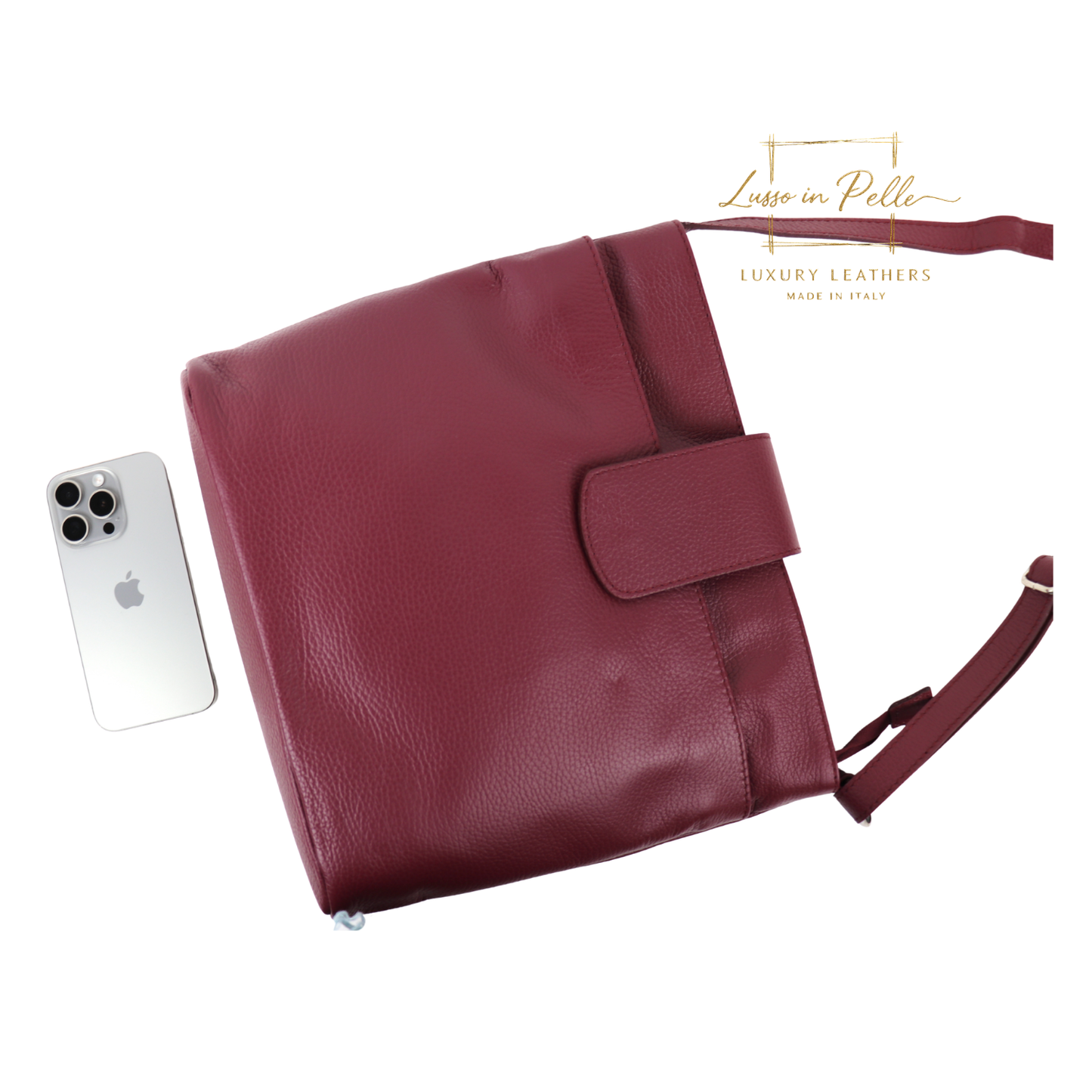 Italian Leather Shoulder/Crossbody Bag with Adjustable Straps