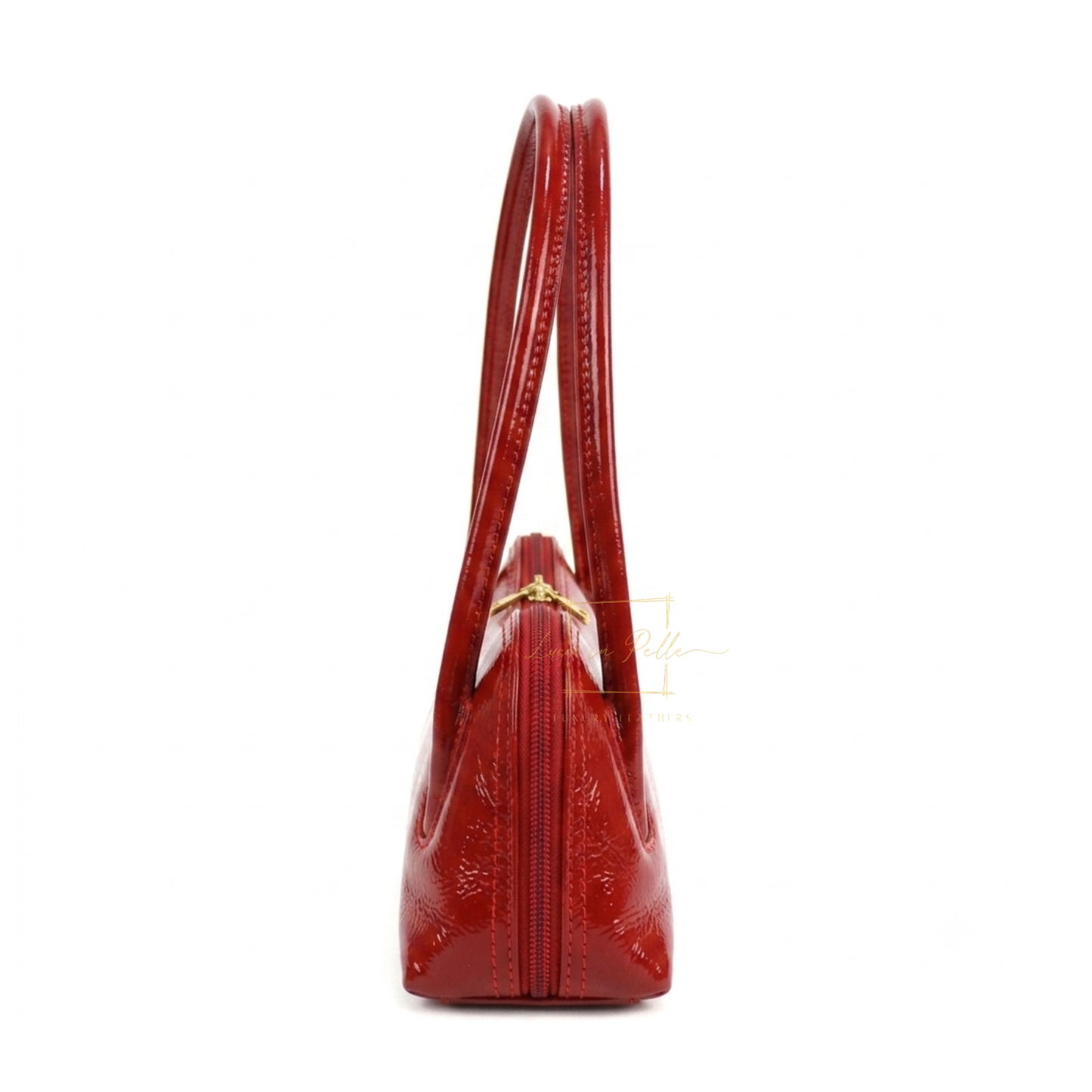 Buffered Leather Elongated Structured Florence Shoulder Bag