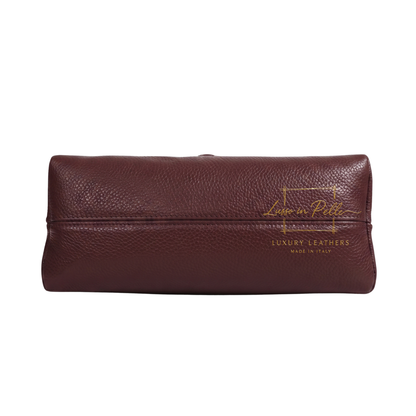 Genuine Suede & Leather Shoulder Bag with Croc Embossed Detail