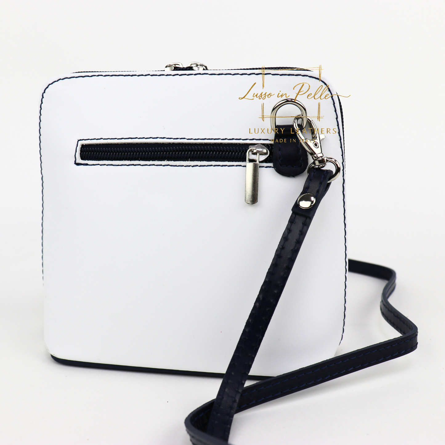 Ella Small Two-Tone Genuine Italian Leather Handbag with Detachable Straps