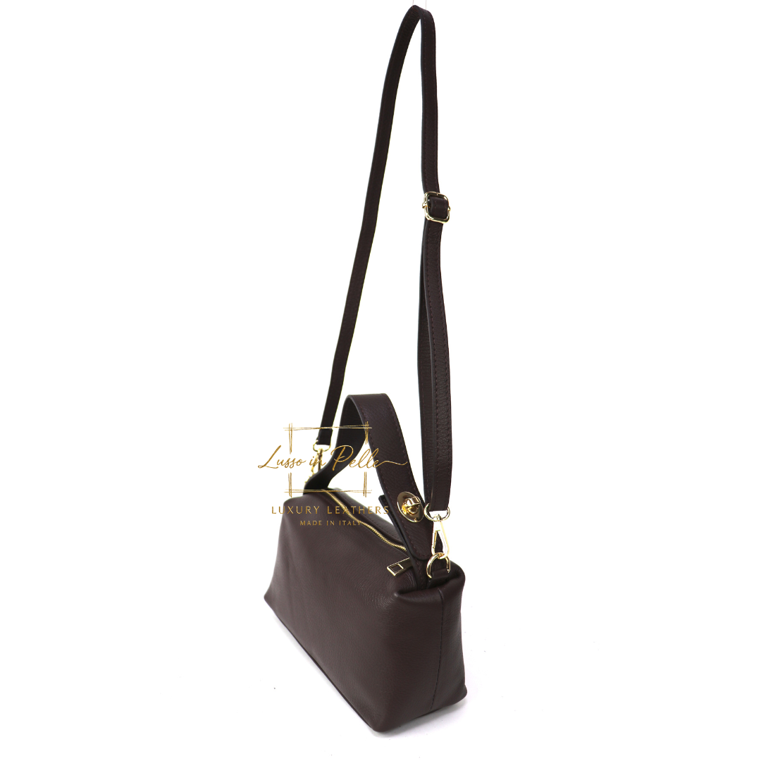 Top Handle Crossbody Leather Bad with Adjustable Detachable Straps