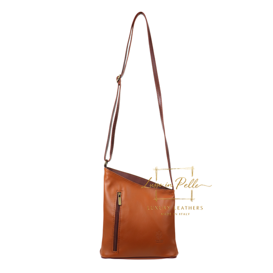 Genuine Soft Italian Leather Crossbody Messenger Handbag