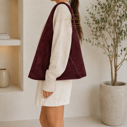 Genuine Suede Hobo Shoulder Bag with Matching Coin Pouch